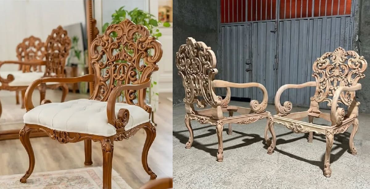 کلاف مبل استیل با چوب راش