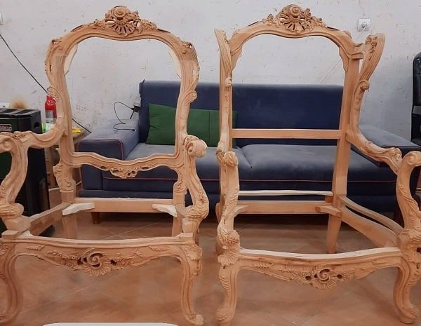 کلاف مبل استیل با چوب راش